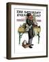 "Bookworm" Saturday Evening Post Cover, August 14,1926-Norman Rockwell-Framed Giclee Print