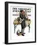 "Bookworm" Saturday Evening Post Cover, August 14,1926-Norman Rockwell-Framed Giclee Print