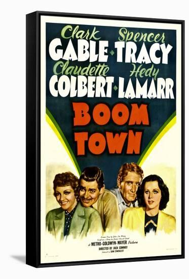 Boom Town, Claudette Colbert, Clark Gable, Spencer Tracy, Hedy Lamrr, 1940-null-Framed Stretched Canvas