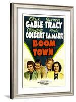 Boom Town, Claudette Colbert, Clark Gable, Spencer Tracy, Hedy Lamrr, 1940-null-Framed Art Print