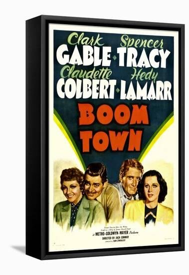 Boom Town, Claudette Colbert, Clark Gable, Spencer Tracy, Hedy Lamrr, 1940-null-Framed Stretched Canvas