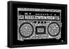 Boombox Old School Rap Songs Text Poster-null-Framed Poster