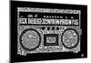 Boombox Old School Rap Songs Text Poster-null-Mounted Poster