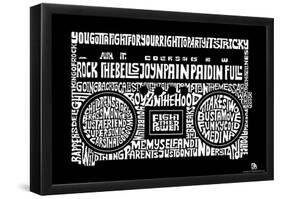 Boombox Old School Rap Songs Text Poster-null-Framed Poster