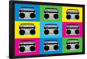 Boombox Stereos 2 Pop Art Print Poster-null-Framed Poster