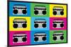 Boombox Stereos 2 Pop Art Print Poster-null-Mounted Poster