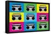 Boombox Stereos 2 Pop Art Print Poster-null-Framed Stretched Canvas