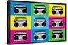 Boombox Stereos 2 Pop Art Print Poster-null-Stretched Canvas