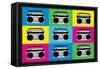 Boombox Stereos 2 Pop-null-Framed Stretched Canvas