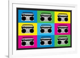 Boombox Stereos 2 Pop-null-Framed Art Print