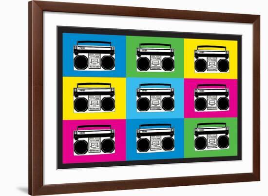 Boombox Stereos 2 Pop-null-Framed Art Print