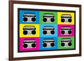 Boombox Stereos 2 Pop-null-Framed Art Print