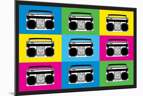 Boombox Stereos 2 Pop-null-Mounted Art Print