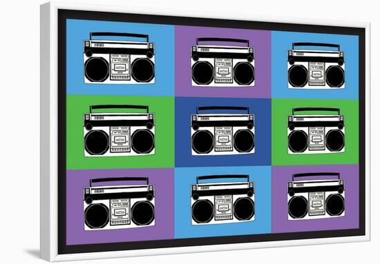 Boombox Stereos 3 Pop Art Print Poster-null-Framed Poster