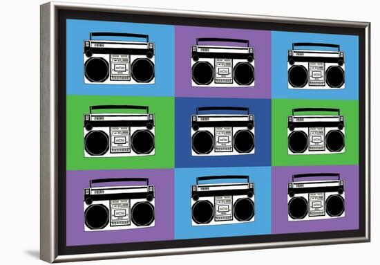 Boombox Stereos 3 Pop Art Print Poster-null-Framed Poster