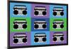 Boombox Stereos 3 Pop Art Print Poster-null-Mounted Poster