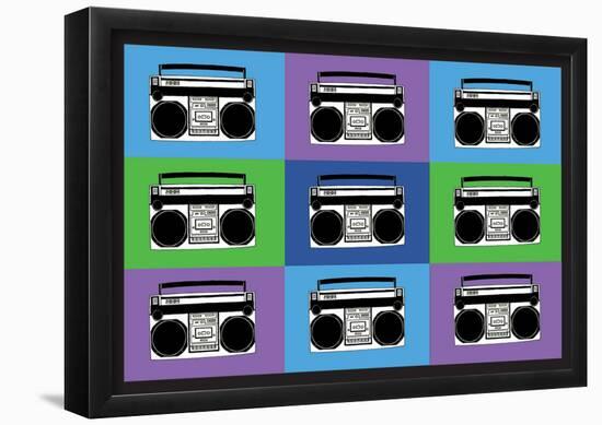 Boombox Stereos 3 Pop Art Print Poster-null-Framed Poster