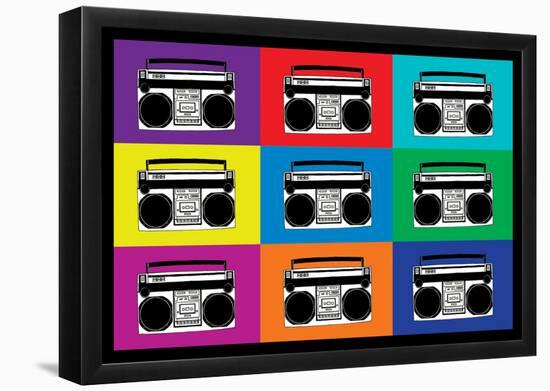 Boombox Stereos Pop Art Poster-null-Framed Poster