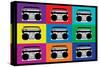 Boombox Stereos Pop Art Poster-null-Stretched Canvas