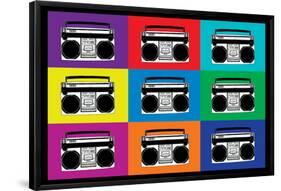 Boombox Stereos Pop Art Poster-null-Framed Poster