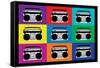 Boombox Stereos Pop Art Print Poster-null-Framed Stretched Canvas