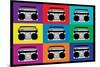 Boombox Stereos Pop-null-Mounted Art Print