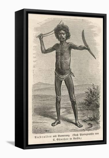Boomerang Used by an Australian Aborigine-null-Framed Stretched Canvas