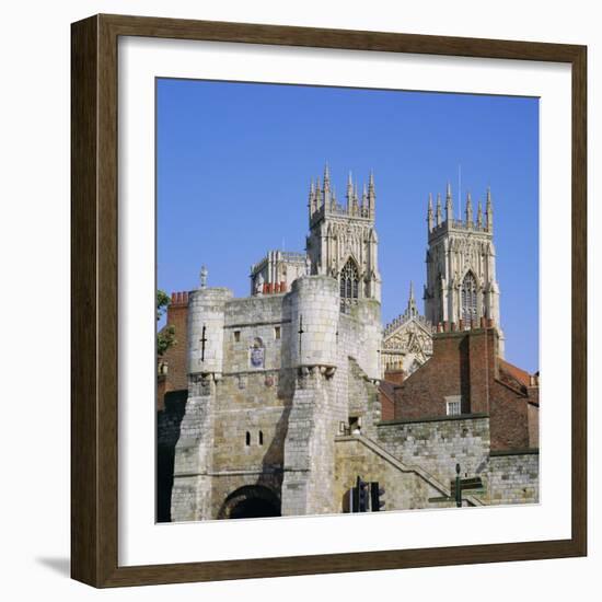 Bootham Bar and York Minster, York, Yorkshire, England, UK, Europe-Roy Rainford-Framed Photographic Print