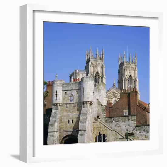 Bootham Bar and York Minster, York, Yorkshire, England, UK, Europe-Roy Rainford-Framed Photographic Print