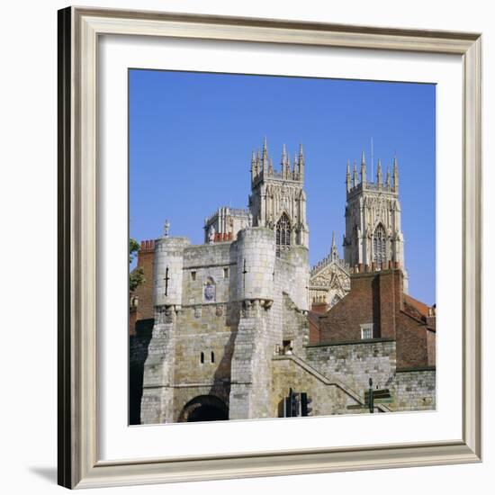 Bootham Bar and York Minster, York, Yorkshire, England, UK, Europe-Roy Rainford-Framed Photographic Print