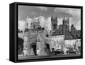 Bootham Bar, the Old West Gate to the City of York, Yorkshire, England-null-Framed Stretched Canvas