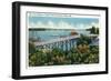 Boothbay Harbor, Maine - Capital Island New Foot Bridge View-Lantern Press-Framed Art Print