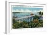 Boothbay Harbor, Maine - Capital Island New Foot Bridge View-Lantern Press-Framed Art Print