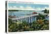 Boothbay Harbor, Maine - Capital Island New Foot Bridge View-Lantern Press-Stretched Canvas