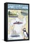 Boothbay Harbor, Maine - Nautical Chart-Lantern Press-Framed Stretched Canvas