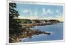 Boothbay Harbor, Maine - View Along Ocean Point, Homes by the Sea-Lantern Press-Mounted Premium Giclee Print