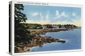 Boothbay Harbor, Maine - View Along Ocean Point, Homes by the Sea-Lantern Press-Stretched Canvas