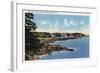 Boothbay Harbor, Maine - View Along Ocean Point, Homes by the Sea-Lantern Press-Framed Art Print