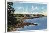 Boothbay Harbor, Maine - View Along Ocean Point, Homes by the Sea-Lantern Press-Stretched Canvas