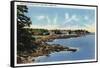 Boothbay Harbor, Maine - View Along Ocean Point, Homes by the Sea-Lantern Press-Framed Stretched Canvas