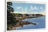 Boothbay Harbor, Maine - View Along Ocean Point, Homes by the Sea-Lantern Press-Stretched Canvas