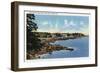 Boothbay Harbor, Maine - View Along Ocean Point, Homes by the Sea-Lantern Press-Framed Art Print