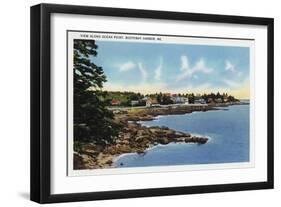 Boothbay Harbor, Maine - View Along Ocean Point, Homes by the Sea-Lantern Press-Framed Art Print