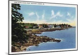 Boothbay Harbor, Maine - View Along Ocean Point, Homes by the Sea-Lantern Press-Mounted Art Print