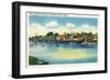 Boothbay Harbor, Maine - View Along the Waterfront-Lantern Press-Framed Art Print