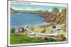 Boothbay Harbor, Maine - View of Monhegan Island, Beach Scene-Lantern Press-Mounted Art Print