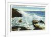 Boothbay Harbor, Maine - View of the Surf at Ocean Point-Lantern Press-Framed Premium Giclee Print