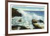 Boothbay Harbor, Maine - View of the Surf at Ocean Point-Lantern Press-Framed Premium Giclee Print