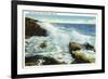 Boothbay Harbor, Maine - View of the Surf at Ocean Point-Lantern Press-Framed Premium Giclee Print