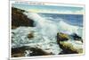 Boothbay Harbor, Maine - View of the Surf at Ocean Point-Lantern Press-Mounted Premium Giclee Print